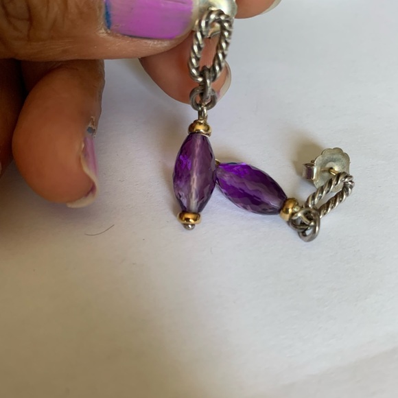 David Yurman amethyst drop earrings - Picture 3 of 3